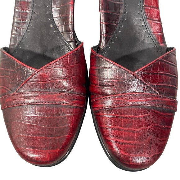 Dansko leather Mary Jane clogs oxblood croc embossed women's 39 - Picture 7 of 12